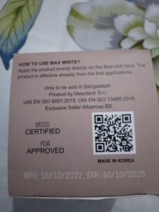 Be wary of counterfeit product “Max White” manufactured by “Albatross BD” in Bangladesh